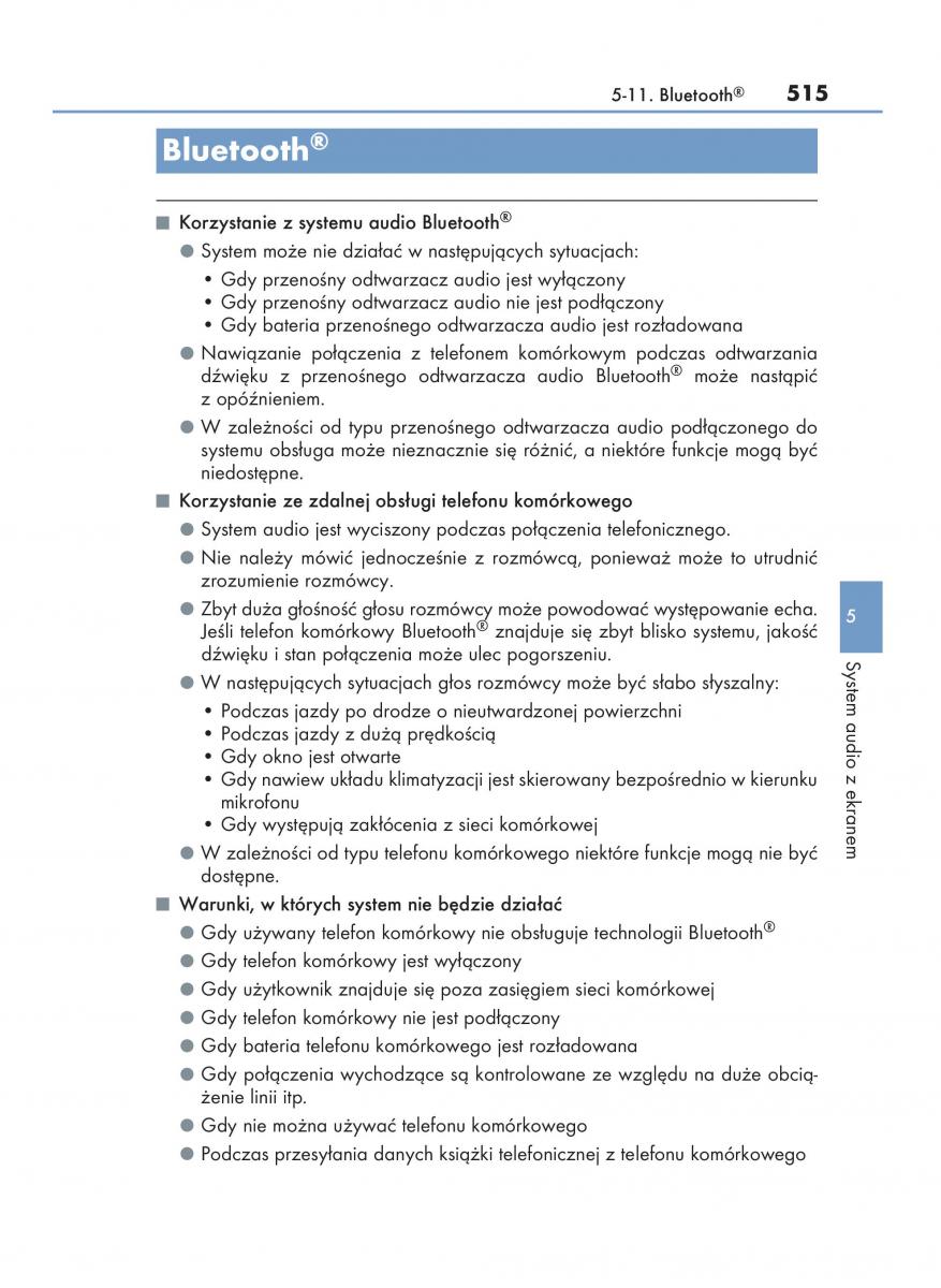 instrukcja obsługi Lexus RX Lexus RX 450h IV 4 instrukcja / page 515