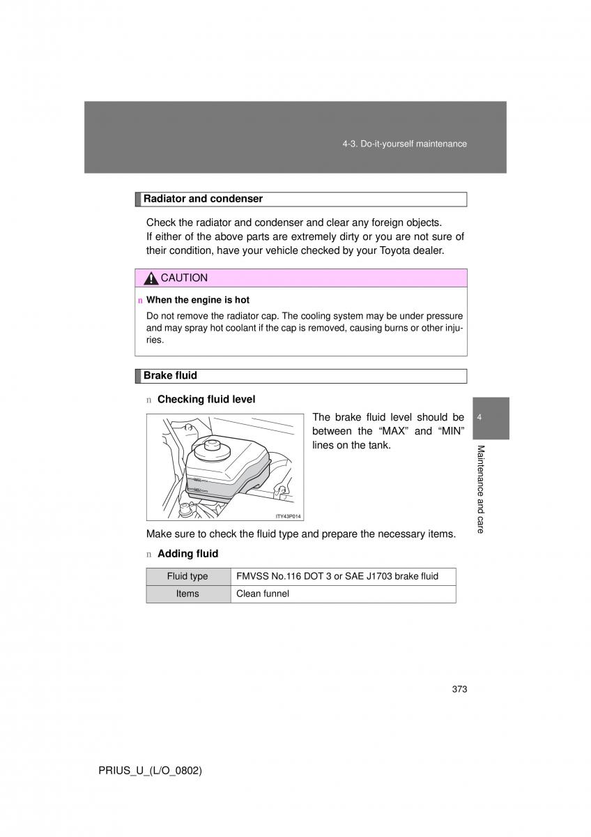Toyota Prius II 2 NHW20 owners manual / page 363