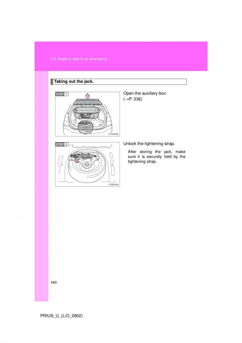 Toyota Prius II 2 NHW20 owners manual / page 429