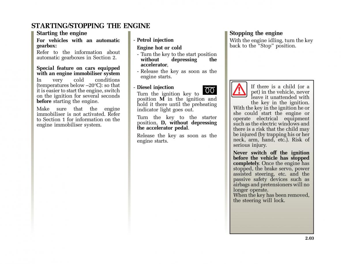 Renault Clio II 2 sedan owners manual / page 68