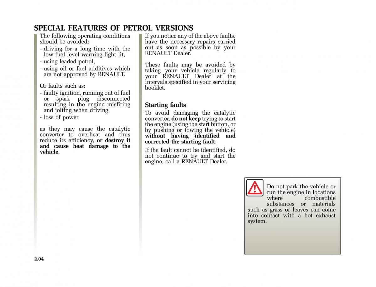 Renault Clio II 2 sedan owners manual / page 69