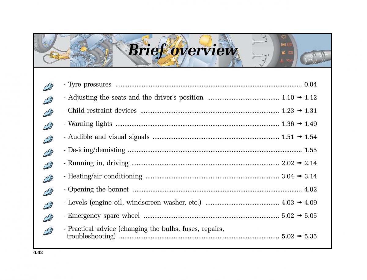 Renault Clio II 2 sedan owners manual / page 3