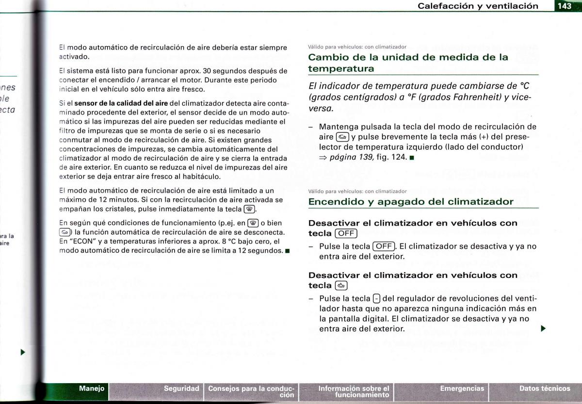 Audi A4 B6 8E manual del propietario / page 139