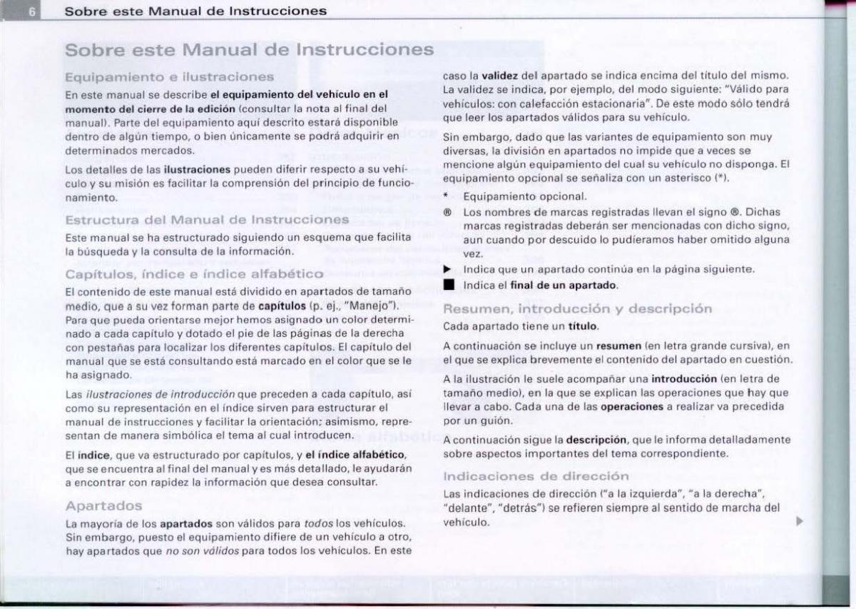 Audi A6 C6 manual del propietario / page 8