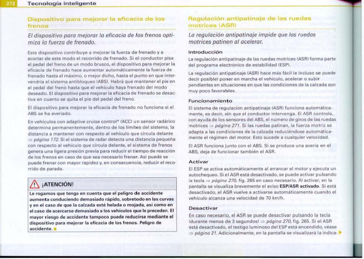 Audi A6 C6 manual del propietario / page 274