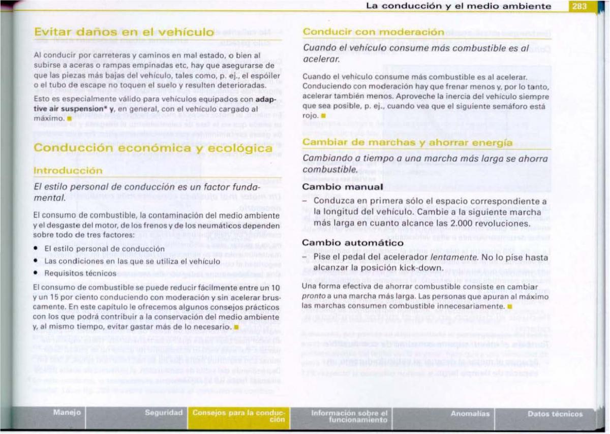 Audi A6 C6 manual del propietario / page 285