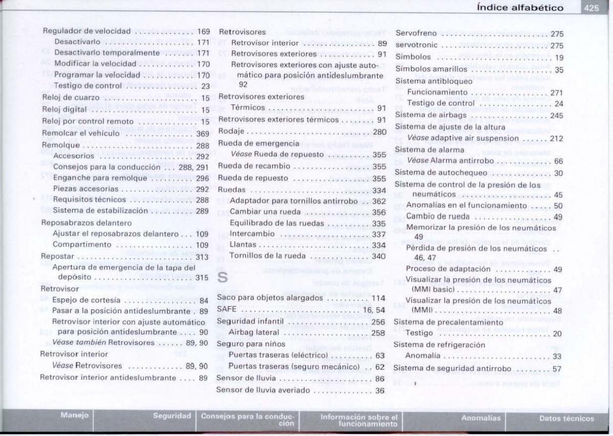 Audi A6 C6 manual del propietario / page 427