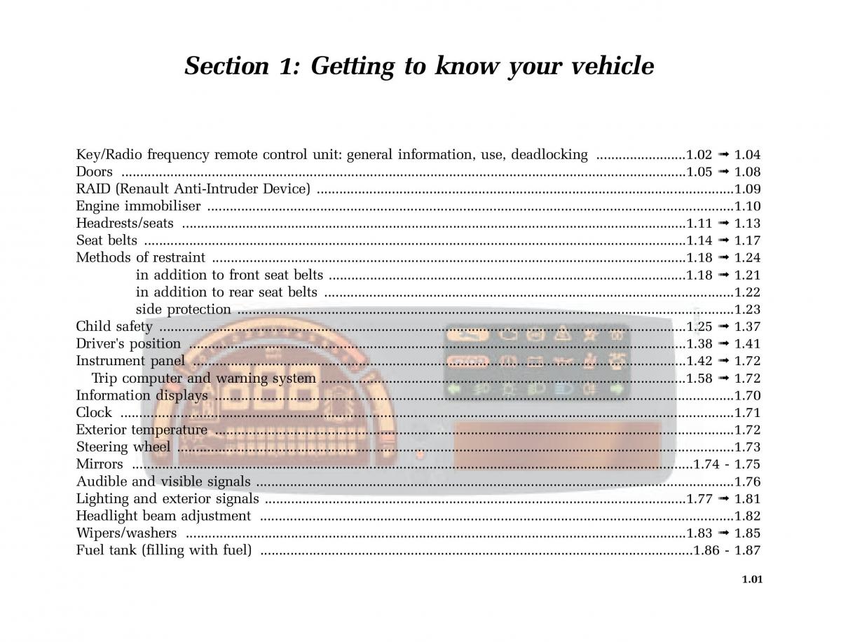 Renault Modus owners manual / page 8