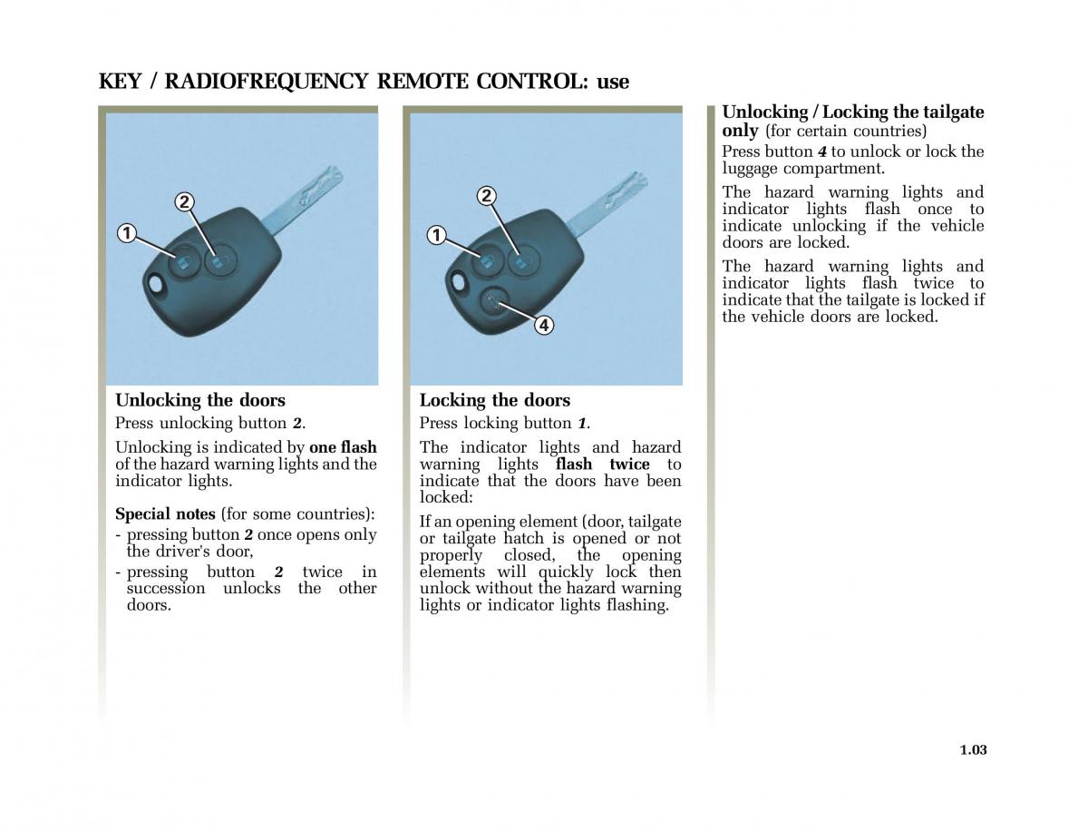 Renault Modus owners manual / page 10