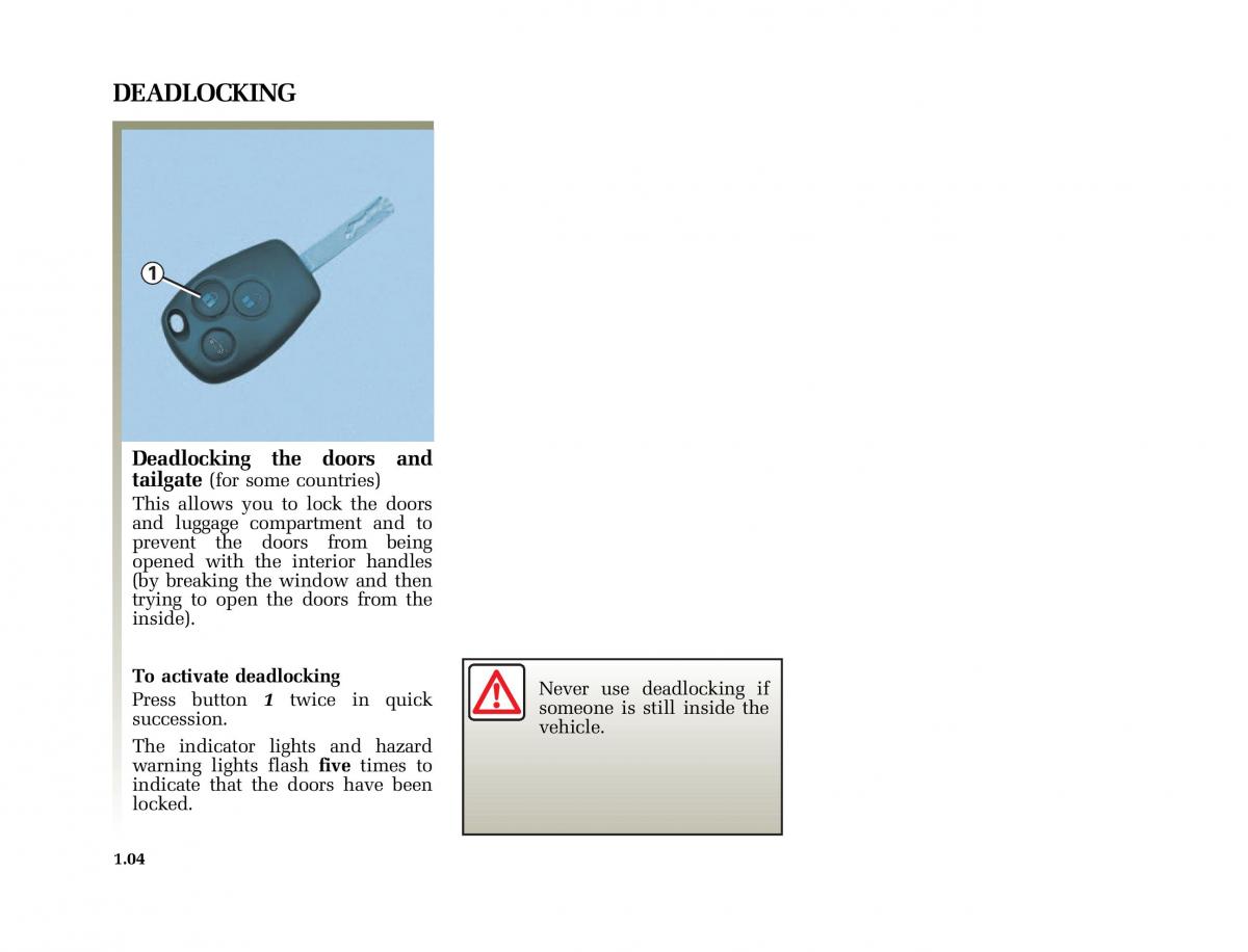 Renault Modus owners manual / page 11