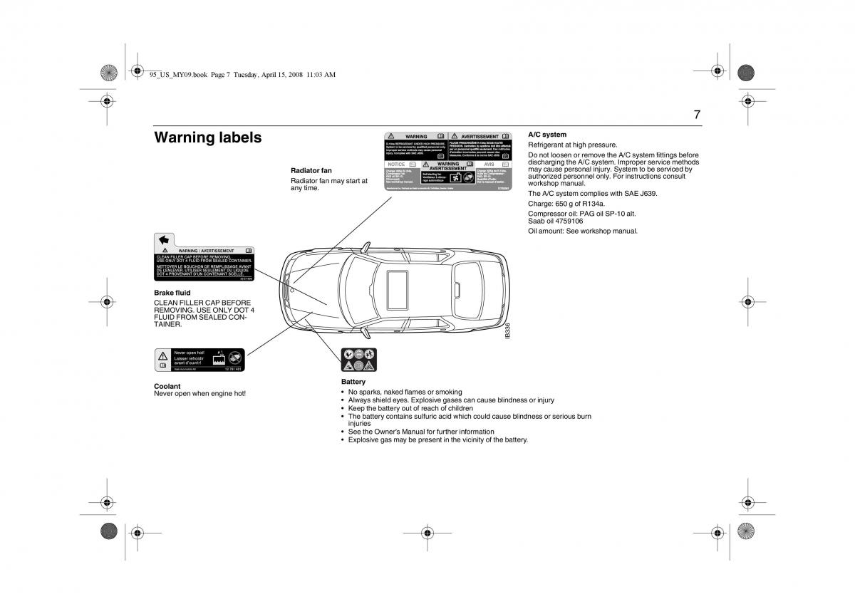 manual  Saab 9 5 FL I 1 owners manual / page 7