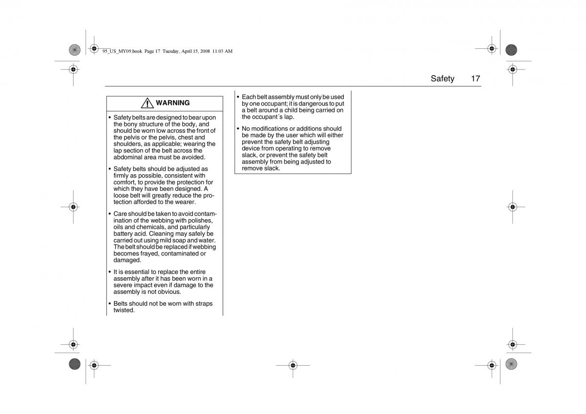 Saab 9 5 FL I 1 owners manual / page 17