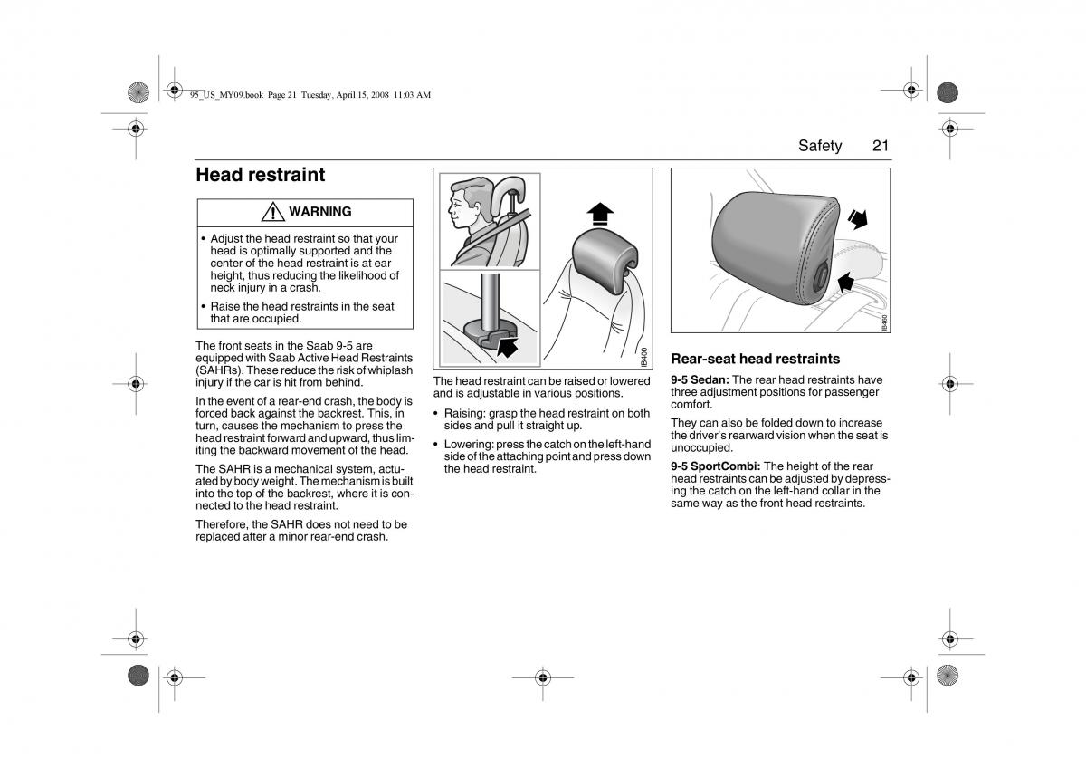 manual  Saab 9 5 FL I 1 owners manual / page 21