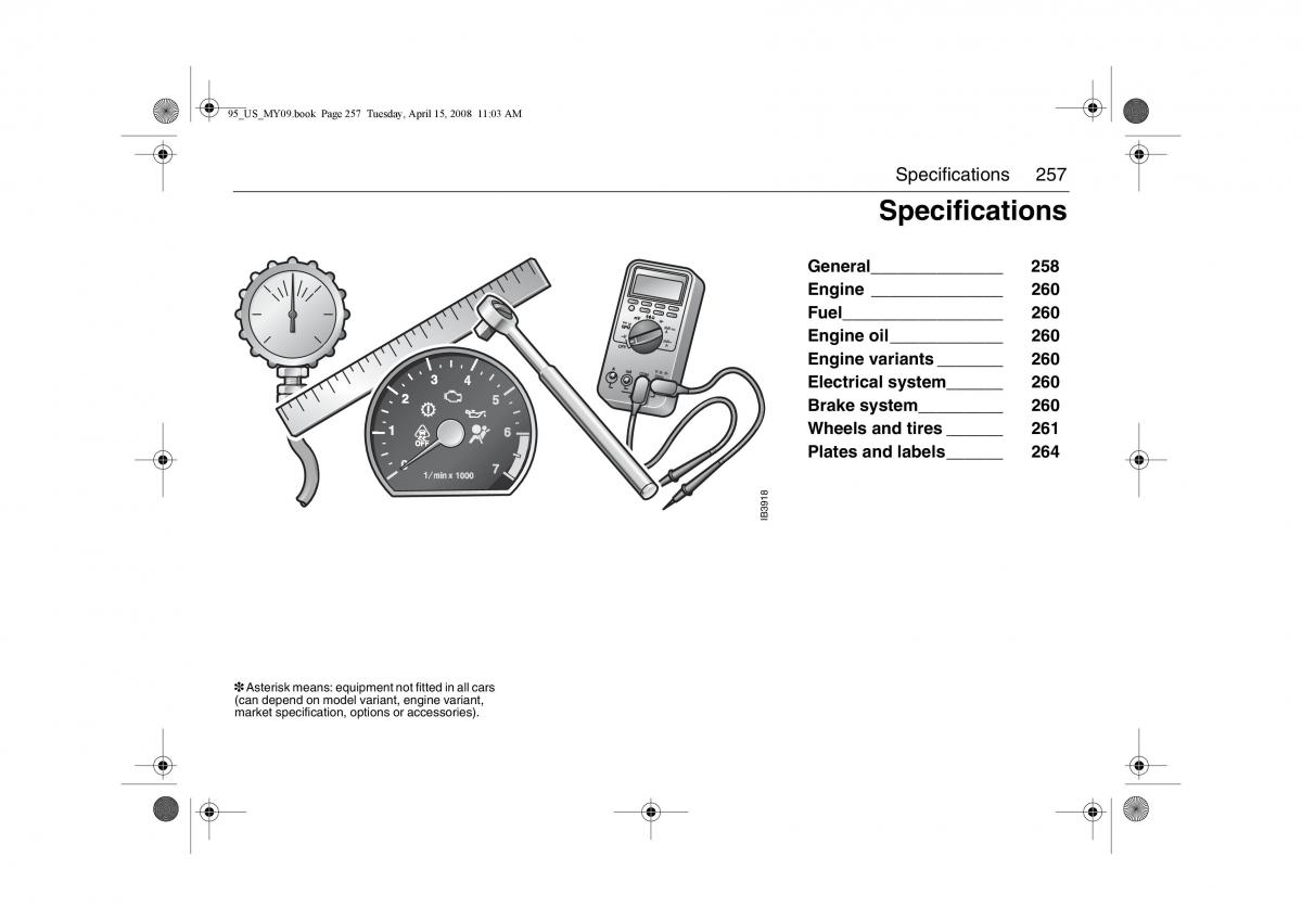 Saab 9 5 FL I 1 owners manual / page 257