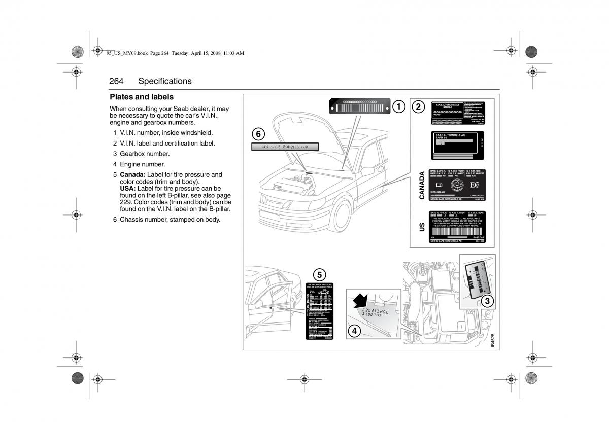 Saab 9 5 FL I 1 owners manual / page 264