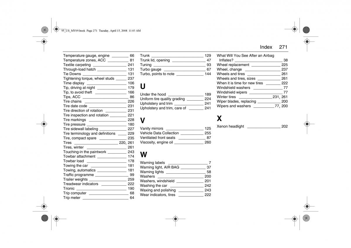 manual  Saab 9 5 FL I 1 owners manual / page 271