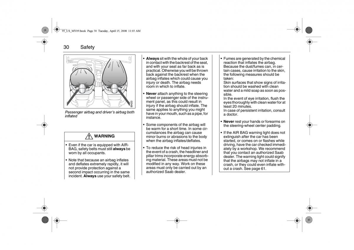 Saab 9 5 FL I 1 owners manual / page 30