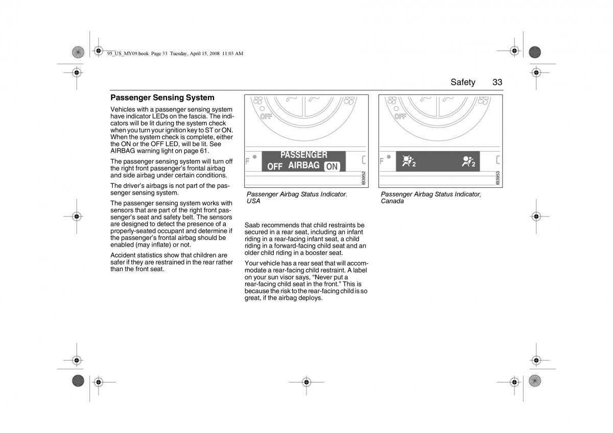 Saab 9 5 FL I 1 owners manual / page 33