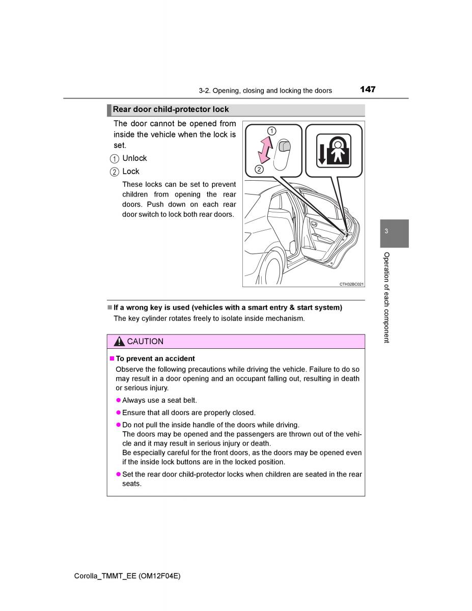 Toyota Corolla XI 11 E160 owners manual / page 147