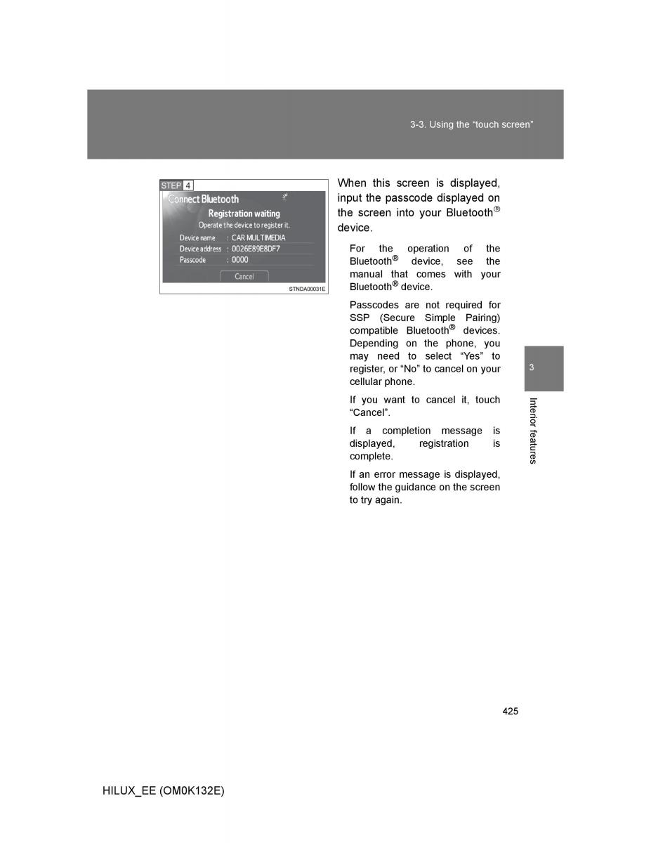 Toyota Hilux VII 7 owners manual / page 425