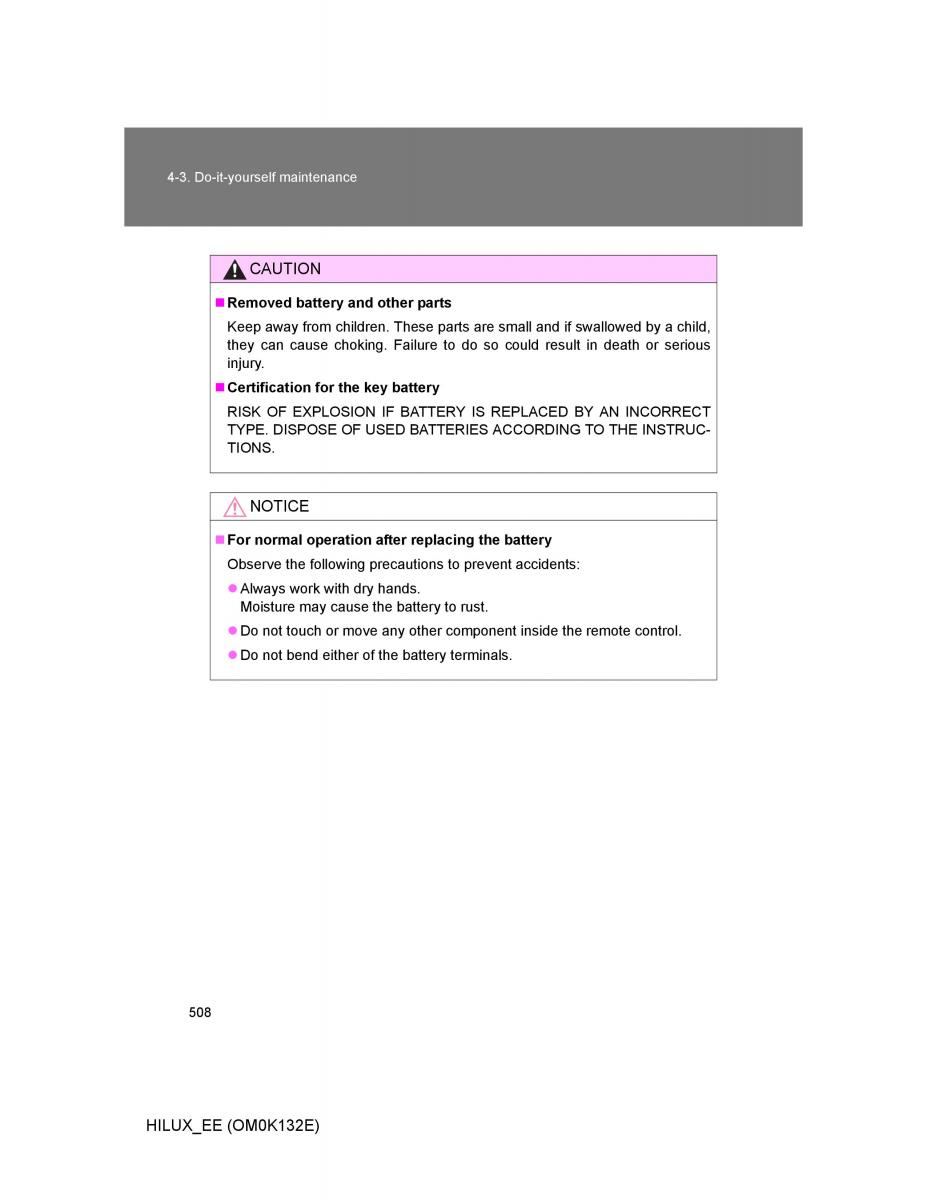 Toyota Hilux VII 7 owners manual / page 508