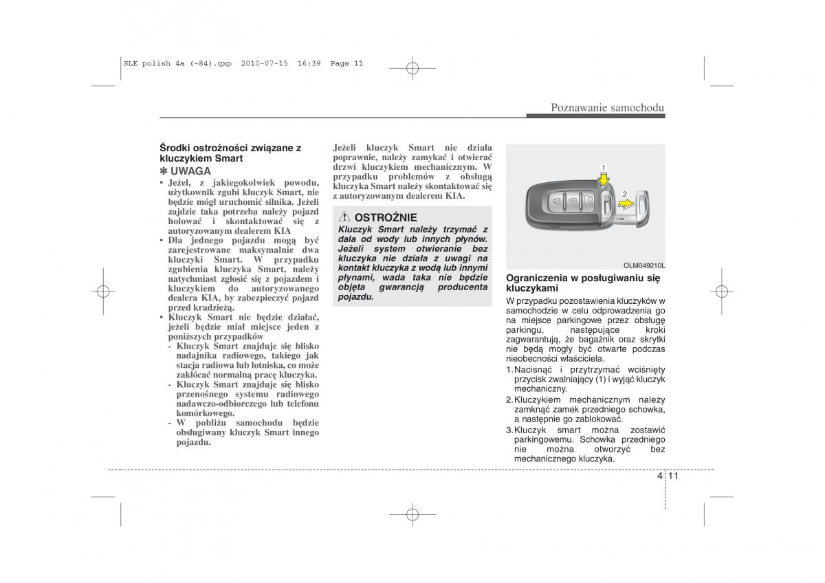 Kia Sportage III instrukcja obslugi / page 96