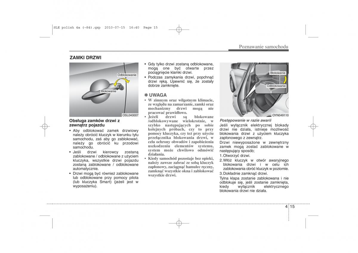 Kia Sportage III instrukcja obslugi / page 100
