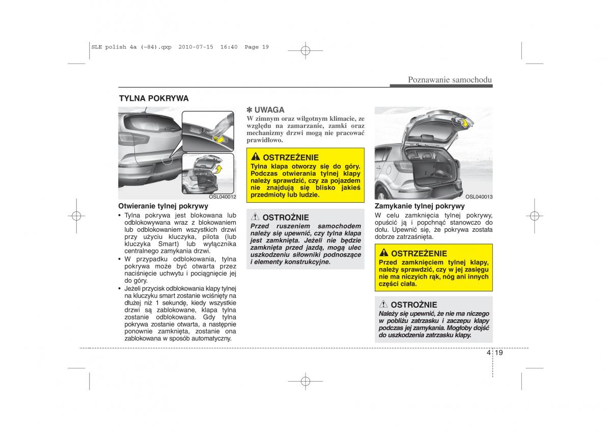 Kia Sportage III instrukcja obslugi / page 104