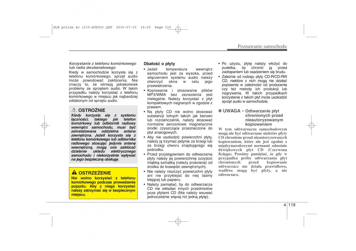 Kia Sportage III instrukcja obslugi / page 204