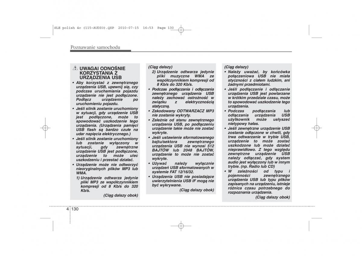 Kia Sportage III instrukcja obslugi / page 215