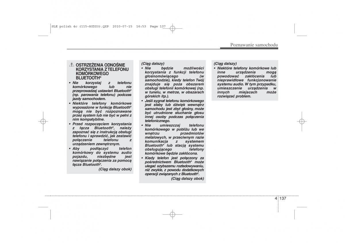 Kia Sportage III instrukcja obslugi / page 222
