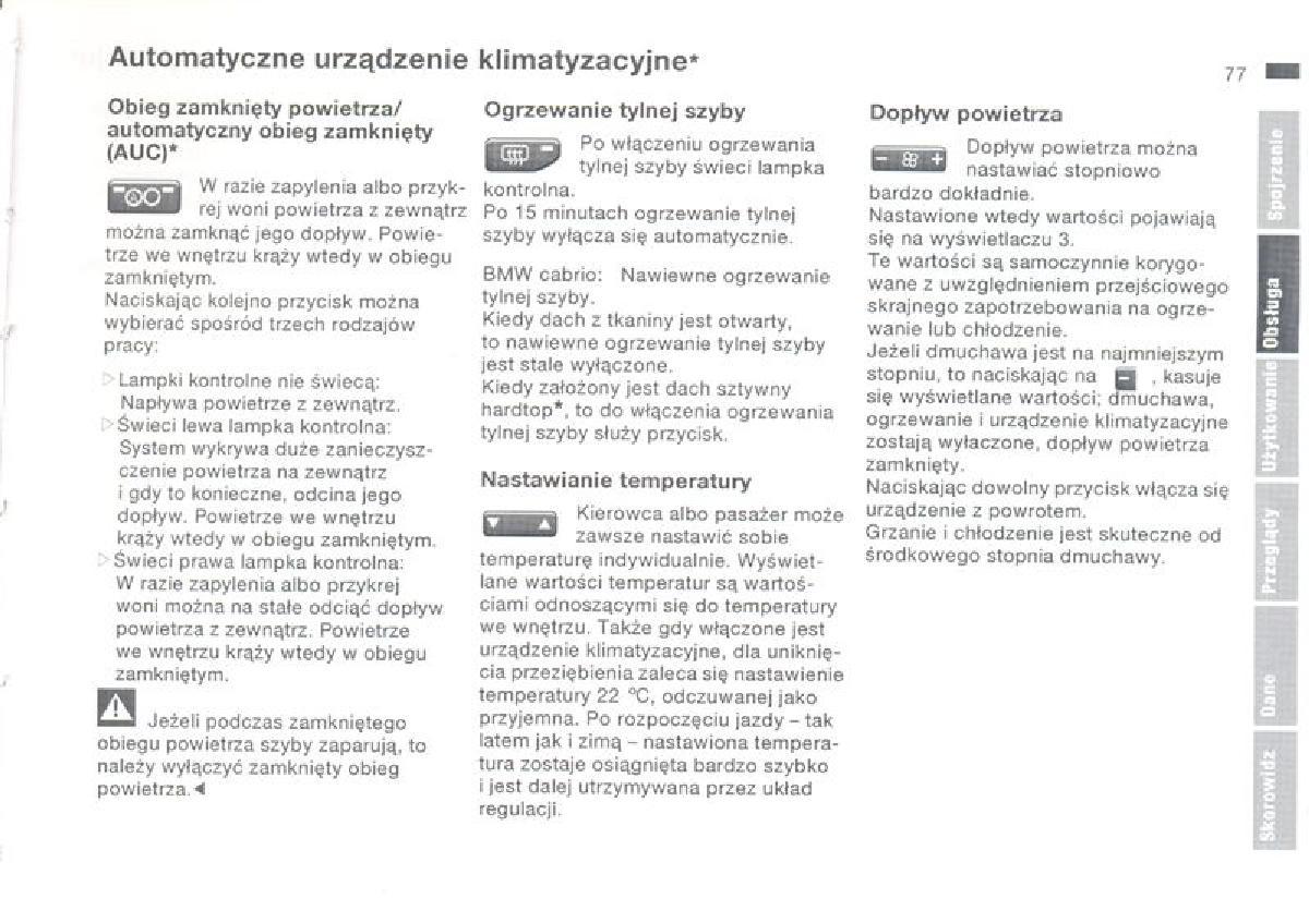 BMW 3 E36 instrukcja obslugi / page 77