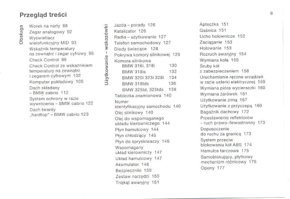BMW 3 E36 instrukcja obslugi / page 9