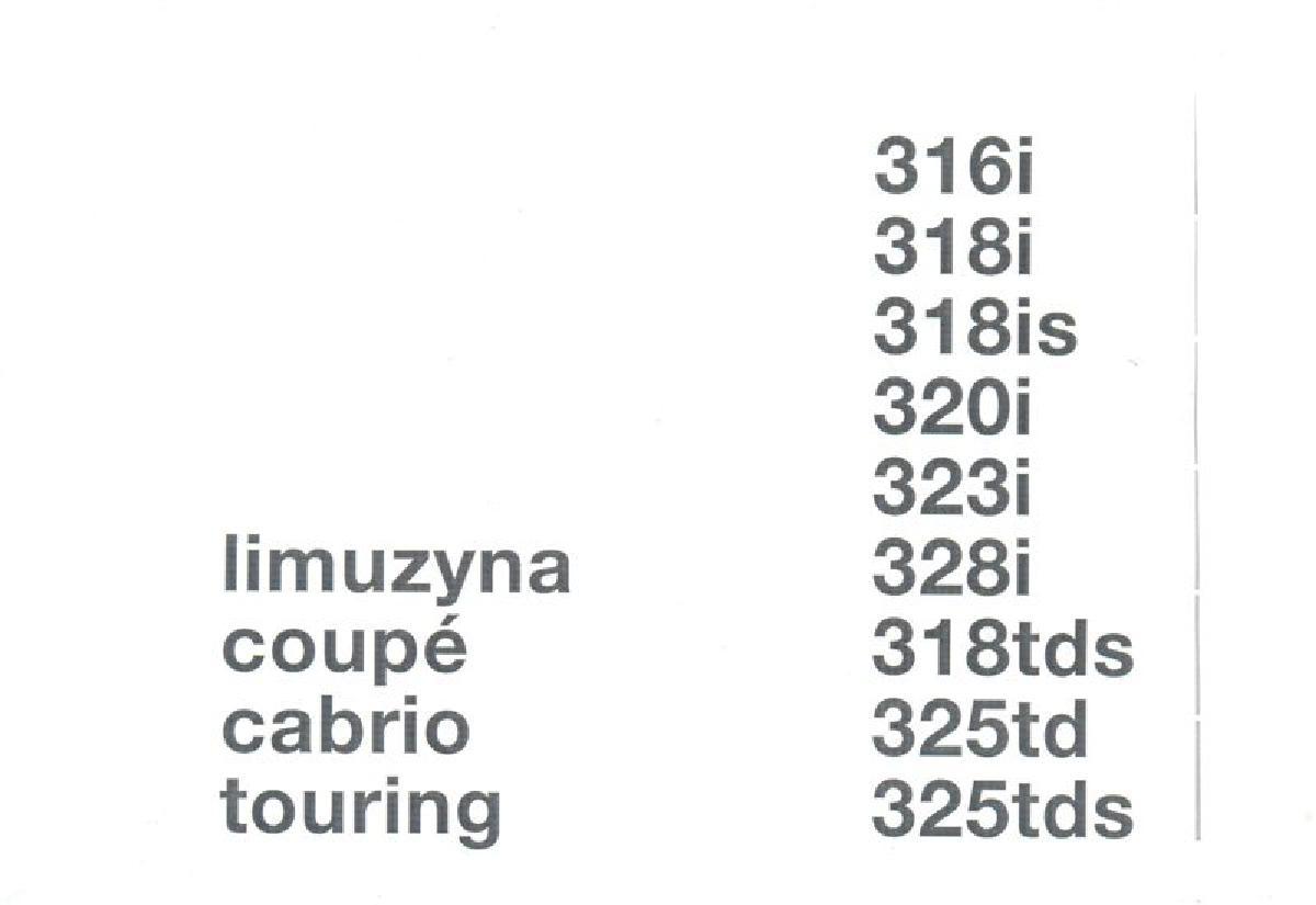 BMW 3 E36 instrukcja obslugi / page 2