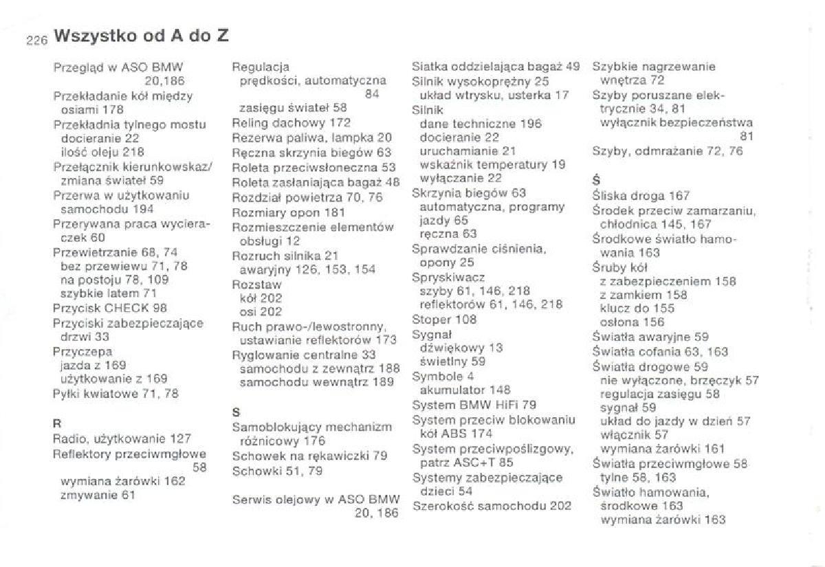 BMW 3 E36 instrukcja obslugi / page 226