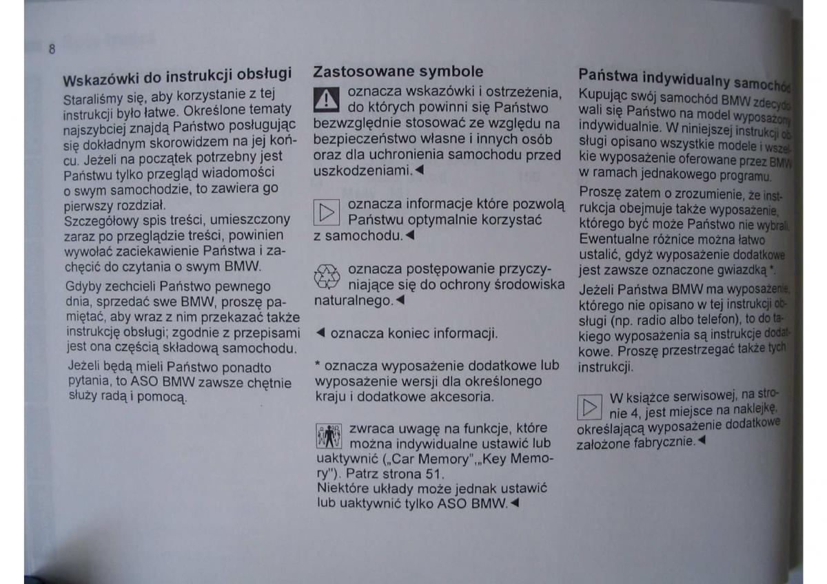 BMW E46 instrukcja obslugi / page 8
