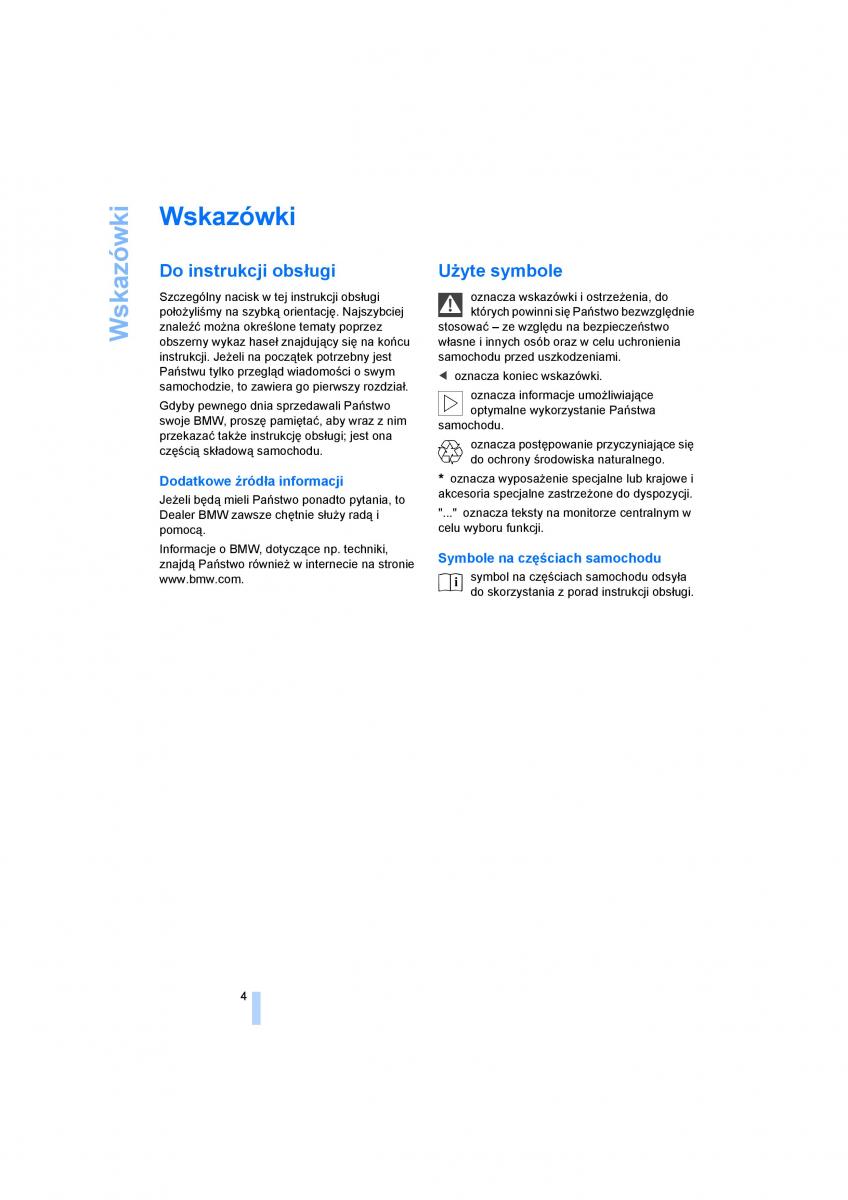 BMW 5 E60 instrukcja obslugi / page 6
