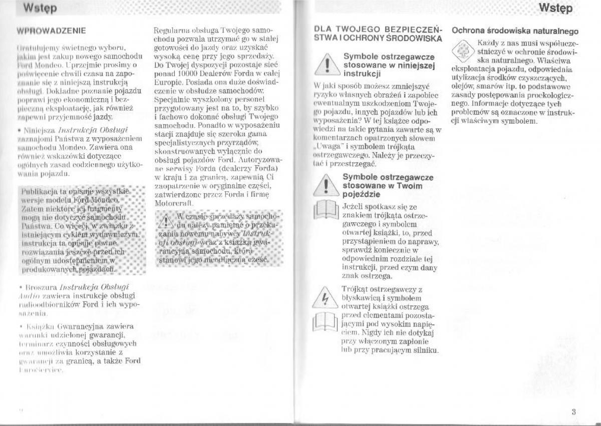 Ford Mondeo II 2 MKII instrukcja obslugi / page 2