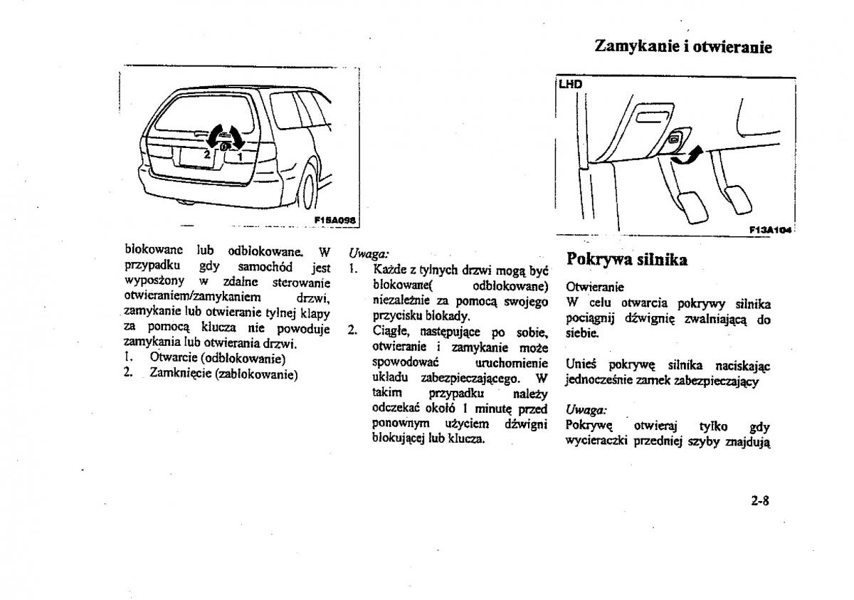 Mitsubishi Galant VIII 8 instrukcja obslugi / page 20