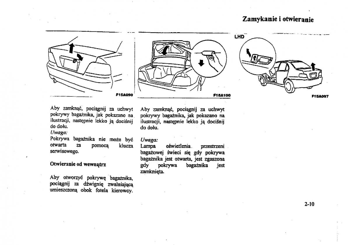 Mitsubishi Galant VIII 8 instrukcja obslugi / page 22