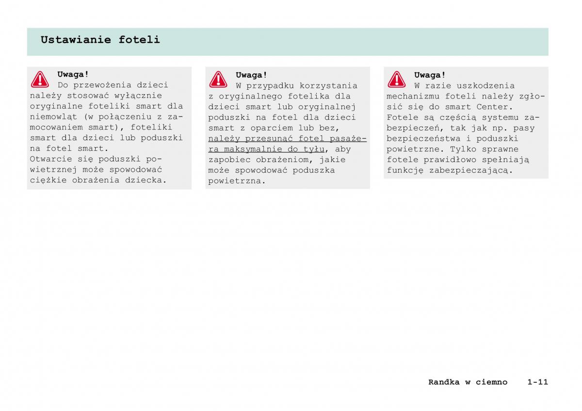 Smart Fortwo I 1 City instrukcja obslugi / page 16