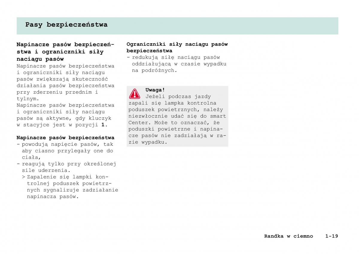 Smart Fortwo I 1 City instrukcja obslugi / page 24