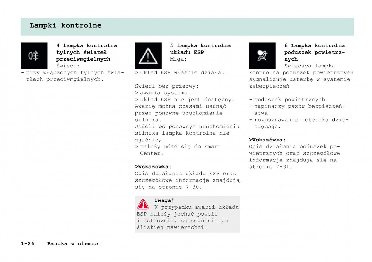 manual Smart Fortwo Smart Fortwo I 1 City instrukcja / page 31