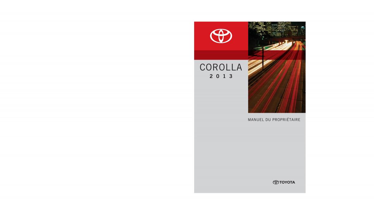 Toyota Corolla XI 11 E160 manuel du proprietaire / page 1