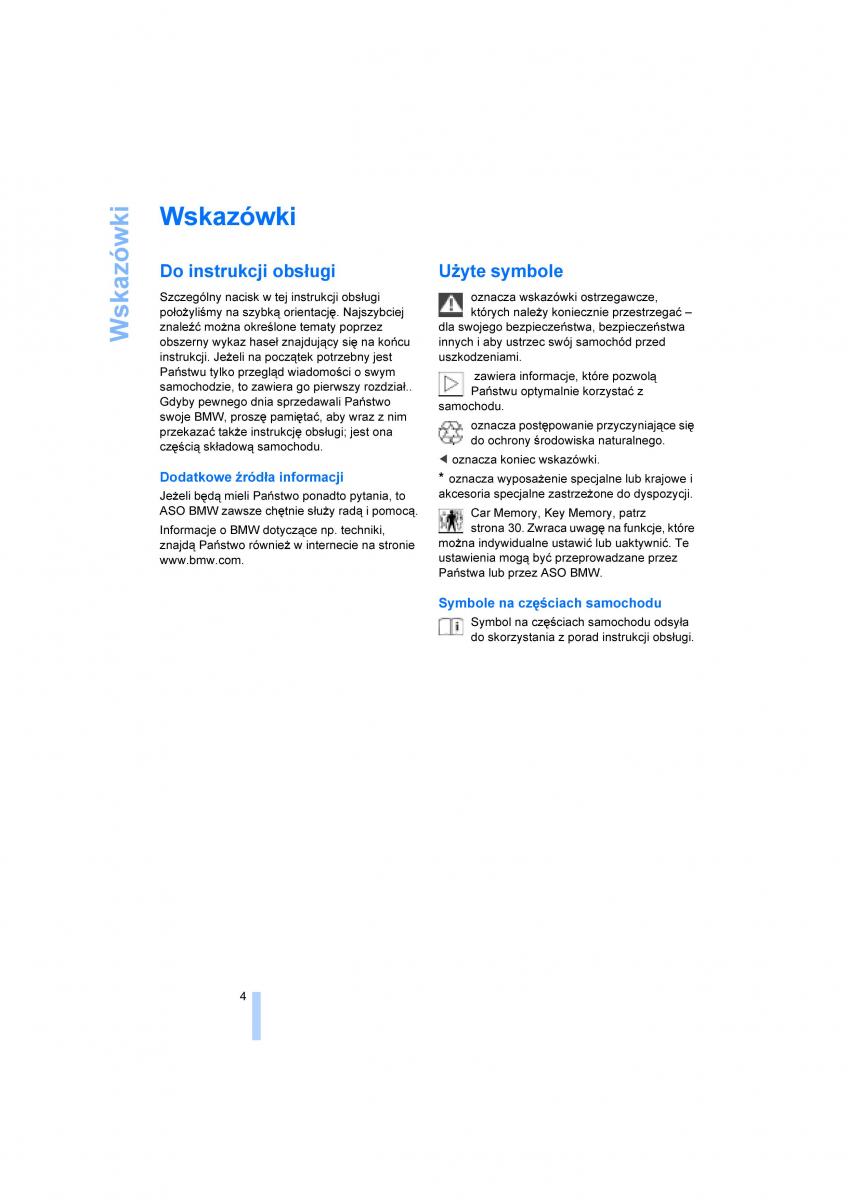 BMW X3 E83 instrukcja obslugi / page 6