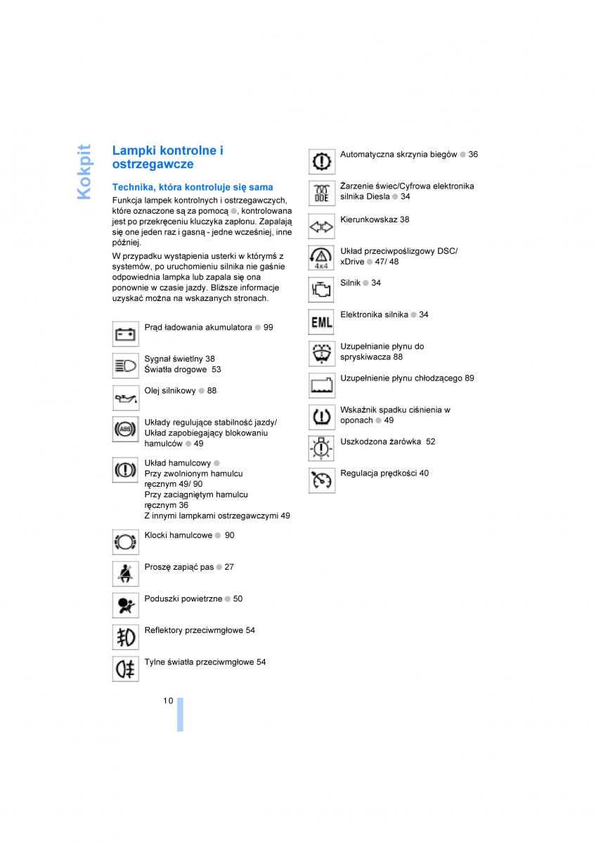 BMW X3 E83 instrukcja obslugi / page 12