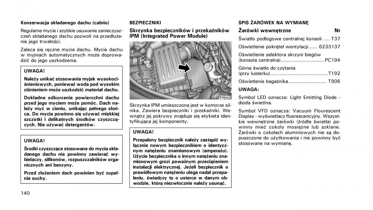 Chrysler PT Cruiser instrukcja obslugi / page 141