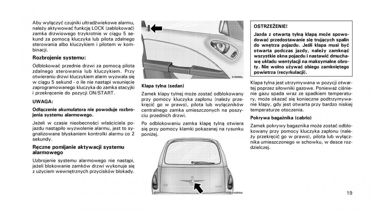 Chrysler PT Cruiser instrukcja obslugi / page 20