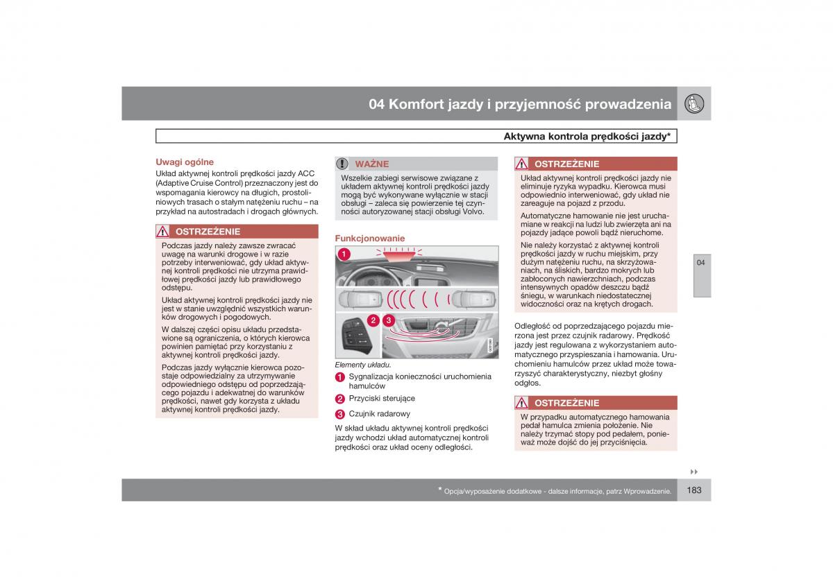 Volvo XC60 instrukcja obslugi / page 186