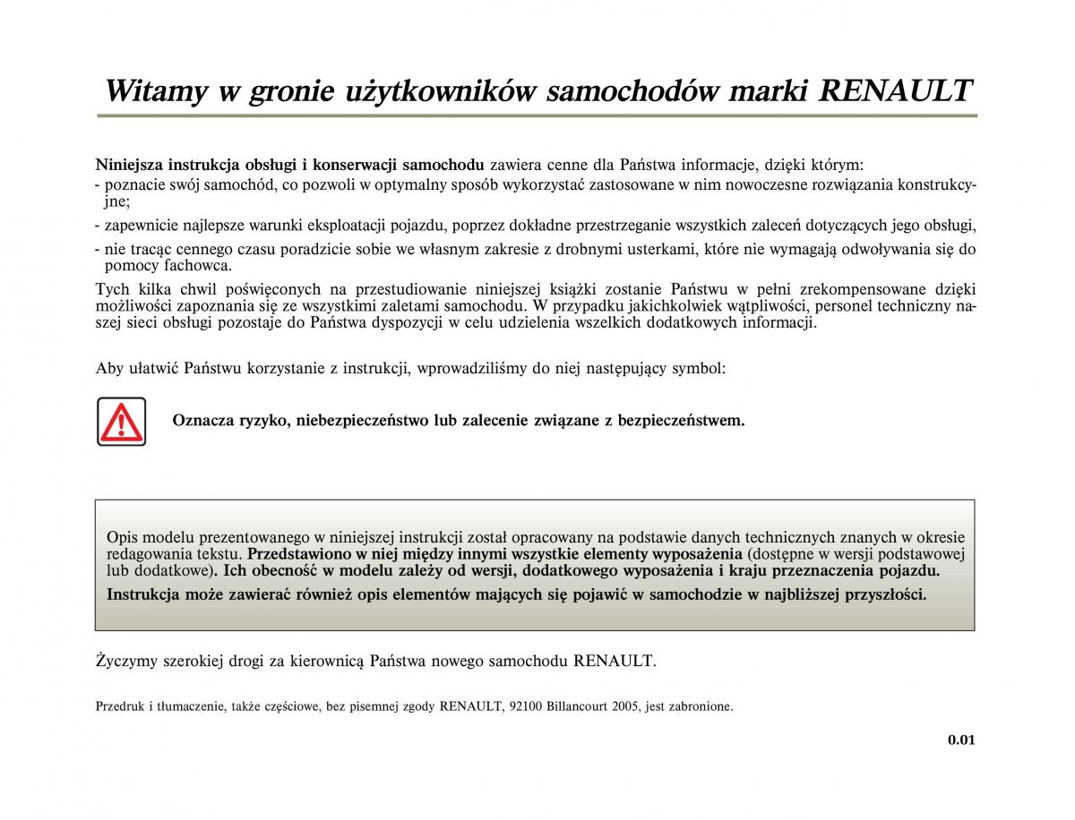 Renault Scenic II 2 Grand Scenic instrukcja obslugi / page 3